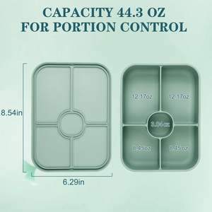 Boîte à bento multifonctionnelle en silicone anti-fuite, sans BPA, réutilisable, portable, pour repas, micro-ondes, lave-vaisselle - Product Image 4