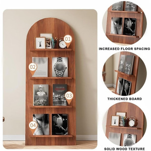 Bilu Wooden <b>Wall</b> Mount Bookshelf Multi Tier Storage Rack For Study Room Display <b>Vinyl</b> Records Albums - Product Image 5