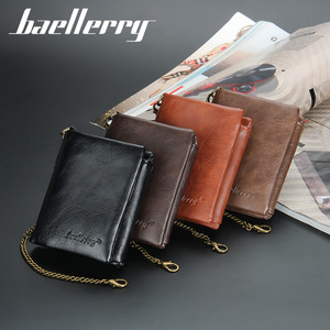 กระเป๋าสตางค์แบบสามพับสำหรับผู้ชาย Baellerry สีดำ หนัง PU พร้อมซิปใส่เหรียญ ช่องใส่บัตรเครดิต ใช้ได้ทุกวัน - Product Image 4