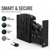 Brankas Senjata Api Safewell Grosir, Otomatis Geser, Biometrik Sidik Jari untuk 2 Senjata, Akses Sidik Jari 0.5 Detik, Lampu Terintegrasi