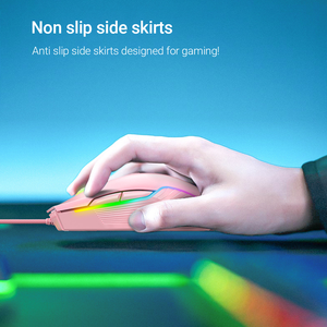 Ooikuma <span class=keywords><strong>cw905</strong></span> Pink Girl Esports Mouse Cable Game Cute Girl Heart RGB mouse de computadora para sistema de hogar inteligente - Product Image 5