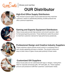 لوحة ماوس زجاجية مخصصة من FLAME SANKE | لوحة ماوس للألعاب من الزجاج المقسّى | تدعم طباعة UV بأنماط وشعارات مخصصة - Product Image 5