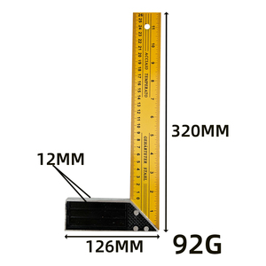 Équerre d'angle 300 mm (12 pouces) en acier avec échelle jaune et base en alliage d'aluminium, outil de mesure à 90 degrés pour le travail du bois et la construction - Product Image 3