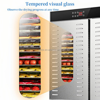 Séchoir alimentaire industriel commercial en acier inoxydable 32/48/80/96 plateaux, déshydrateur de fruits, légumes et viandes 220V avec fonction de séchage
