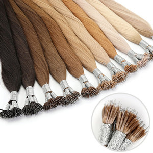 Extensions de cheveux naturels Remy brun moyen, Micro Link, avec perles Nano, anneau - Product Image 1