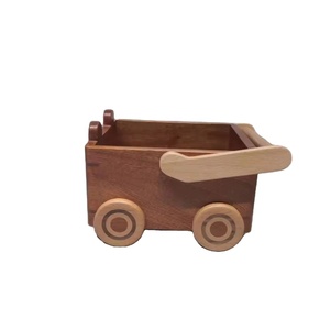 Cesta de almacenamiento de madera maciza hecha a mano con asa, bonito accesorio de oso de escritorio <span class=keywords><strong>para</strong></span> artefactos cosméticos y artículos <span class=keywords><strong>para</strong></span> bebés - Product Image 1