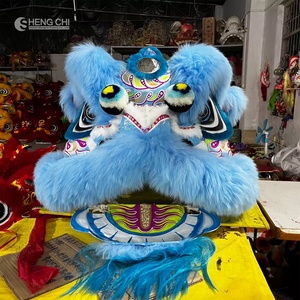 Disfraz de Danza del León, Mascota Tradicional China Hecha a Mano y Personalizada para Festivales de Año Nuevo, para Dos Personas, de Lana, Seda y Algodón - Product Image 3