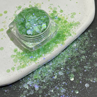Polvo de purpurina semitransparente camaleón de colores, accesorios para uñas, polvo brillante hecho a mano, juguete fluido de ilusión, PET que cambia de color