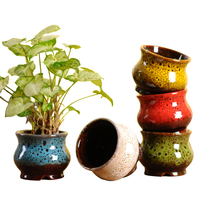 Pot de fleurs en porcelaine classique moderne avec surface brillante et émaillée pour plantes vertes d'intérieur et utilisation sur table
