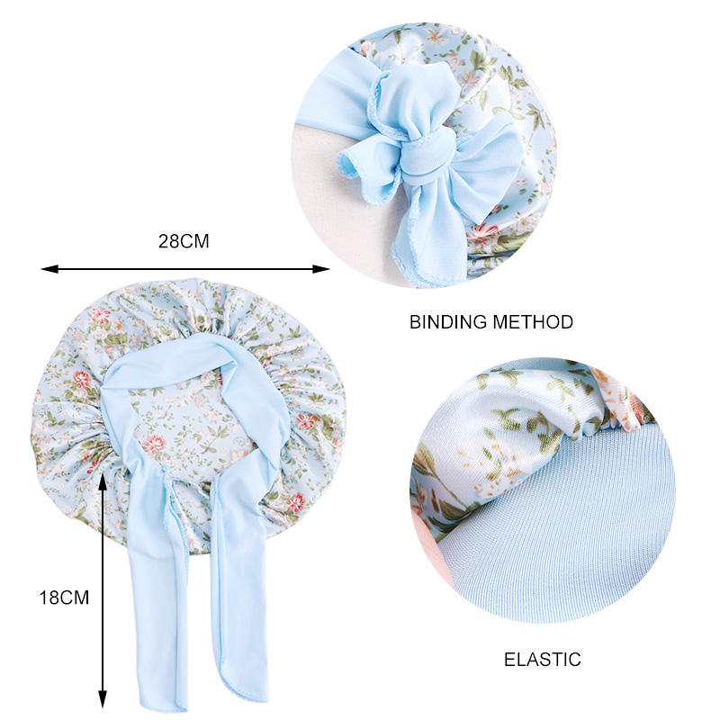 Cute Child Designer Adjustable Hair Satin Bonnet for Kids Lovely