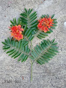 Branche artificielle flamboyante <span class=keywords><strong>de</strong></span> simulation, arbre à flamme, tige <span class=keywords><strong>de</strong></span> <span class=keywords><strong>fleur</strong></span> rouge, décoration intérieure et extérieure pour mariage et jardin - Product Image 5