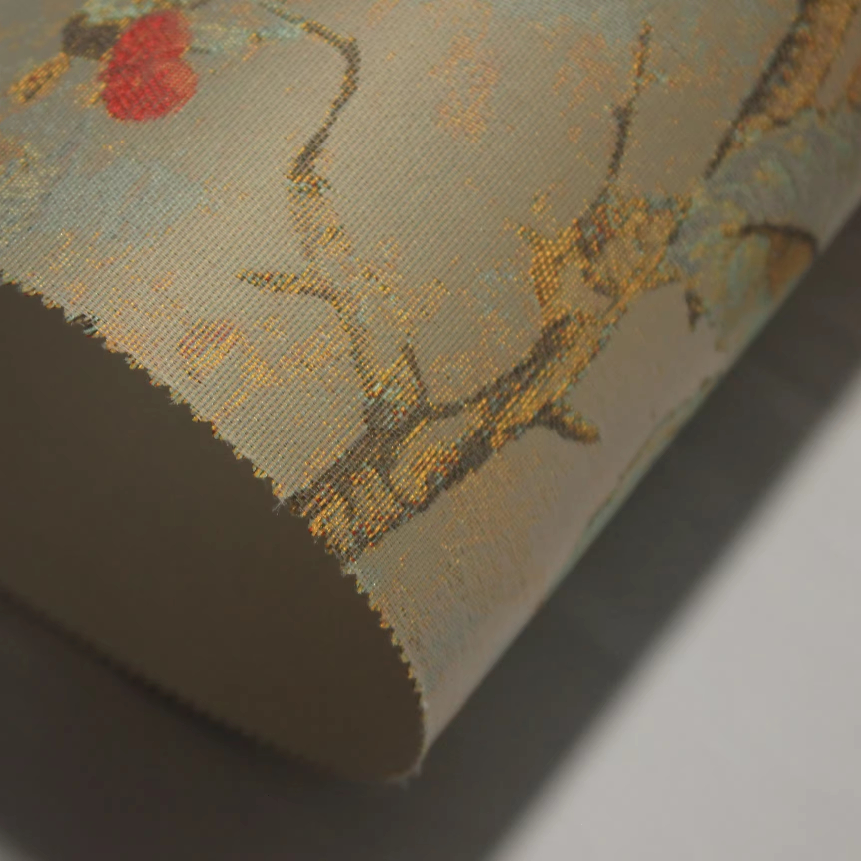 Modern Self-Adhesive Wallpaper European Jacquard Flower Pattern Moisture-Proof Function Factory Supply Walls Roll