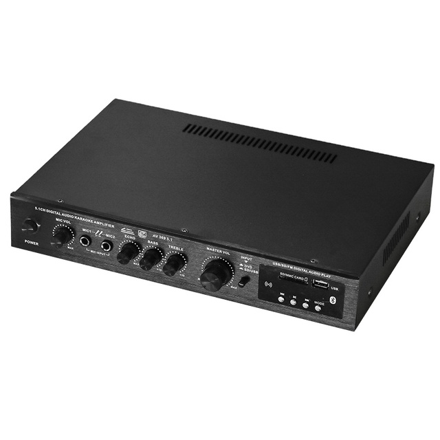 AV-369BT 5.1CH 120W*2+25W*3 HIFI Power Amplifier with Optical Coaxial Input, BT 5.0, Super Bass, for Home Theater Karaoke Party
