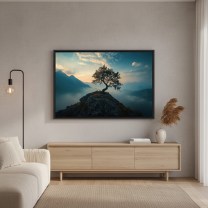 Printed Canvas Artwork: Modern Abstract Tree Hill Decor,<b>BLACK</b> <b>FRAMED</b> CANVAS - Product Image 3