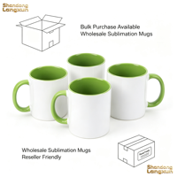 Mug en céramique bicolore de 11 oz, mug à sublimation, mug personnalisé, tasse vierge pour transfert thermique, cadeau souvenir d'entreprise