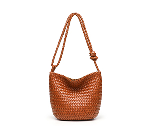 New Collection Women's Lady Fashion Retro PU Woven High Quality Handmade Portable Versatile Single Shoulder Crossbody Bucket Bag - Product Image 1