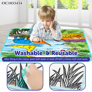 Tapis de <span class=keywords><strong>dessin</strong></span> <span class=keywords><strong>magique</strong></span> à l'eau réutilisable et lavable pour enfants, avec 12 crayons aquarelles, pour jeux de graffitis DIY Game Boy Color - Product Image 4