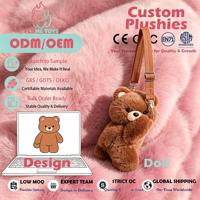 Sac à dos en peluche personnalisé en tissu PVC, forme 3D, idéal pour les souvenirs de zoo, certifié CE EN71 - Meilleure vente