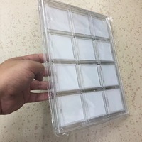 Boîte à gemmes carrée transparente en plastique avec couvercle rabattable pour diamants et bijoux en vrac