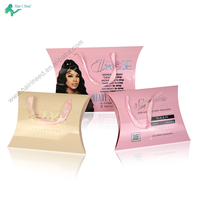 Boîtes Cadeaux Oreillers en Carton Papier Élégantes Personnalisées avec Logo en Gros, Lot d'Emballages pour Perruques avec Poignée en Ruban pour Extensions de Cheveux