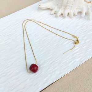 Collana Girocollo da Donna con Perline a Cilindro a Forma di Barile in Pietra Naturale e Perle in <span class=keywords><strong>Oro</strong></span> 18k Gioielli per la Clavicola in Corallo Arancione e Rosa all'Ingrosso - Product Image 5