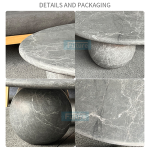 100 pur marbre rond haut luxe <span class=keywords><strong>gris</strong></span> marbre <span class=keywords><strong>Table</strong></span> basse <span class=keywords><strong>Table</strong></span> à thé avec jambe en forme <span class=keywords><strong>de</strong></span> boule pour la maison salon fête concepteur - Product Image 4