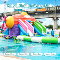 Toboggan aquatique gonflable sous-marin, château à double sens pour enfants, jeu de parc aquatique extérieur commercial