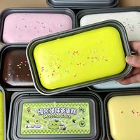Jouet sensoriel anti-stress réaliste en forme de gâteau carré en PU, à remontée lente, en boîte, cadeau pour tous les âges