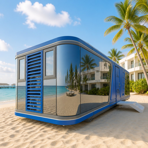 Maison-capsule spatiale durable, structure en acier, cabane préfabriquée en <span class=keywords><strong>bord</strong></span> <span class=keywords><strong>de</strong></span> <span class=keywords><strong>mer</strong></span> avec cuisine et <span class=keywords><strong>salle</strong></span> <span class=keywords><strong>de</strong></span> bain pour la vie en <span class=keywords><strong>bord</strong></span> <span class=keywords><strong>de</strong></span> <span class=keywords><strong>mer</strong></span> - Product Image 4
