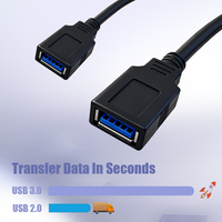 Cable USB 3.0 de 20 pines para placa base de 25 cm, con 2 puertos USB 3.0 hembra para panel frontal, precio de fábrica al por mayor