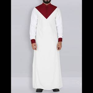 Jubah bermotif hitam Saudi pria Muslim Dubai, jubah longgar nyaman kasual kualitas tinggi - Product Image 3