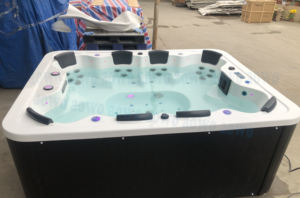 Baignoires spa jacuzzis pour <span class=keywords><strong>8</strong></span> personnes jupe noire tube chaud spa <span class=keywords><strong>extérieur</strong></span> hydro bros piscine à froid système balboa carré de natation - Product Image 3