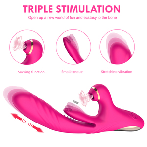 3 in 1 klitoris enayi vibratör kadın kadınlar için G nokta dil yalama vakum stimülatörü yapay penis Anal seksi oyuncaklar yetişkinler için 18 - Product Image 4