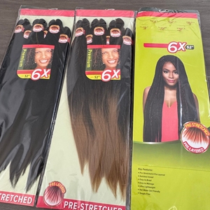 Cheveux synthétiques africains en fibre, 52 pouces, 420g, texture Yaki 6X, pré-étirés pour tresses, fixation à l'eau chaude, toucher léger et doux – Vente chaude - Product Image 5