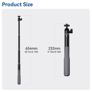 <span class=keywords><strong>Telesin</strong></span> 60cm 21inch Perche à selfie en aluminium étanche, testée au jet de sel, support pour caméra d'action et téléphone portable - Product Image 5