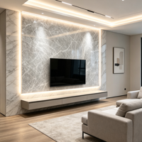 Marbre gris Yundora naturel, style moderne, adapté pour la décoration des murs des escaliers des halls d'hôtel et des sols des îlots de cuisine des villas