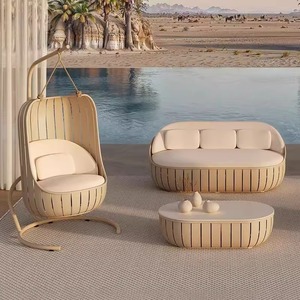 Juego de Sofás Modernos Nórdicos Europeos para Exteriores, Patio, <span class=keywords><strong>Terraza</strong></span>, Jardín y Balcón, Muebles de Aleación de Aluminio Resistentes al Agua y a los Rayos UV - Product Image 1