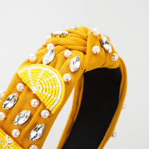 Nueva Luz de lujo cosido a mano cuentas de arroz cristal diamante perla diadema exquisitos accesorios para el cabello anudados - Product Image 6