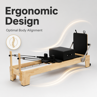 Reformer de Pilates de Madera de Roble de Primera Calidad, Certificado CE, Deslizamiento Suave, Máquina de Entrenamiento Profesional para Estudio y Hogar
