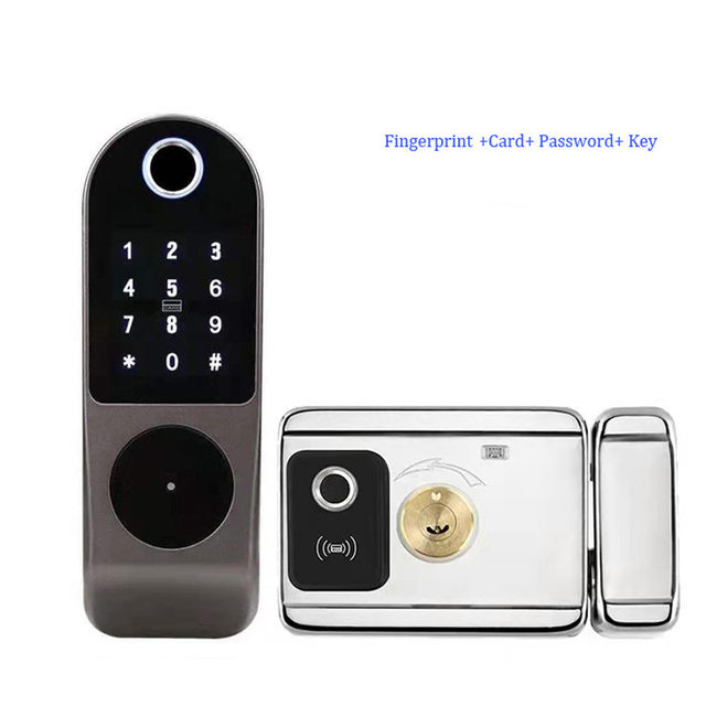 Double Fingerprint+Card+Password+Key