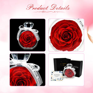 ורדים נצחיים ליום האהבה, פרח אלמוות, ורדים נצחיים, ורדים משומרים לנצח, בקבוק בושם מזכוכית אקרילית - Product Image 3