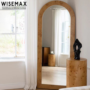 WISEMAX FURNITURE <span class=keywords><strong>Miroir</strong></span> de sol en bois plaqué bois de cerisier moderne de style nordique pour la décoration de la maison, <span class=keywords><strong>miroir</strong></span> de maquillage pour le salon et la chambre à coucher - Product Image 4