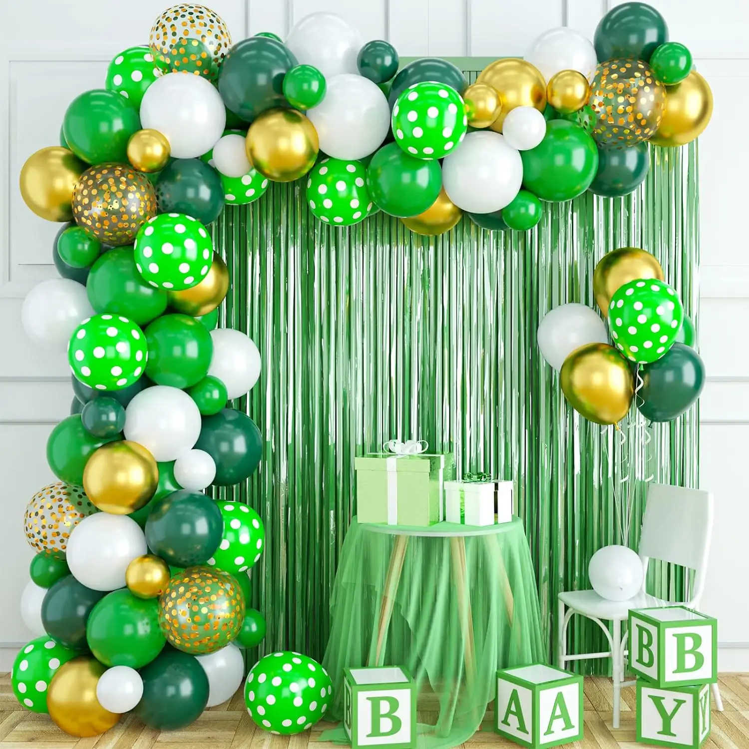 Green Balloon Garland Arch Kit Vintage Green Balloon Theme Birthday Party Decorations Wild One Baby Shower Globos