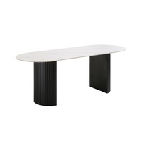 Mesa de comedor de cocina negra moderna con patas ovaladas de madera maciza Juego de comedor para el hogar que incluye 8 sillas