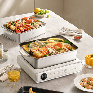 Casserole électrique multifonction Little Bear Stackable Cooker 6L pour grillades, fondue, cuisson à la vapeur - Product Image 4
