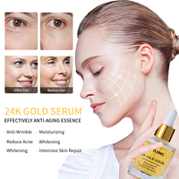 Sérum liftant instantané, blanchissant et tenseur pour la peau, produits de soin, atténue les ridules, lifting du visage, sérum à l'or 24 carats