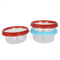 Conteneur de préparation des repas en plastique transparent, couleur personnalisée, rond, recyclable, bol à emporter pour kimchi, houmous, salade, fruits avec couvercle