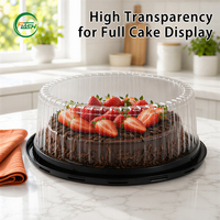 Boîte à gâteau Flash robuste de 16 pouces en PET avec couvercle en dôme amovible, conteneur à pâtisserie haute transparence pour la conservation de tranches de gâteau