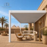 Pergola extérieure motorisée de luxe en aluminium imperméable avec structure thermolaquée pour extérieur, cour, balcon et jardin