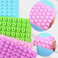 Moule à gâteau en silicone 48 pièces dinosaure QQ Candy Drop Glue, moule à chocolat 50 pièces petit ours animal, pour donuts et bonbons gélifiés DIY